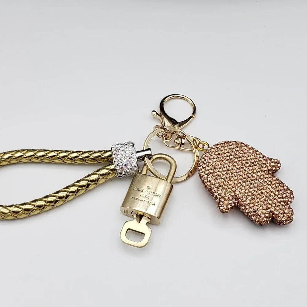 Authentic Louis Vuitton Lock & Key with unbranded Evil Eye Bagcharm 011526
